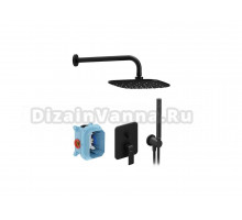 Душевой комплект Ravak Flat FL 090.21BL С ВНУТРЕННЕЙ ЧАСТЬЮ, матовый черный
