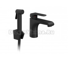 Комплект для раковины Ravak Flat FL 112.20BL с гигиеническим душем, матовый черный