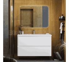 Мебель для ванной комнаты Art&Max Sanremo 100 подвесная, 2 ящика, белая глянцевая