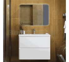 Мебель для ванной комнаты Art&Max Sanremo 80 подвесная, 2 ящика, белая глянцевая