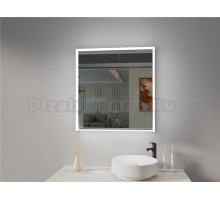 Зеркальный шкаф Esbano ES-3828D 80х85 см для ванной с инфракрасным выключателем, с подогревом большой дверки, с крючком для фена, с LED-подсветкой корпуса и внутренней подсветкой двух отделов