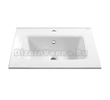 Мебельная раковина Belux Женева 60 накладная, глянцевая белая, прямоугольная, фарфор