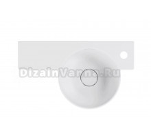 Раковина подвесная Belux Аврора 4810924297648 R 55 матовая белая, прямоугольная, искусственная камень, со столешницей слева