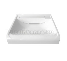 Раковина над стиральной машиной Belux Эврика ЭВ-60 глянцевая белая, прямоугольная, с комплектом кронштейнов