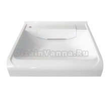 Раковина над стиральной машиной Belux Эврика 60 глянцевая белая, прямоугольная, с комплектом кронштейнов