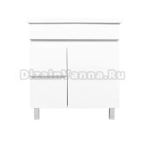 Тумба под раковину без столешницы AQUATON Лайн 70 напольная, глянцевая белая