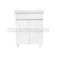 Тумба под раковину без столешницы AQUATON Лайн 60 напольная, глянцевая белая