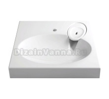 Раковина над стиральной машиной Belux Idea SET IDS-60 глянцевая белая, квадратная, с комплектом кронштейнов