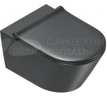 Унитаз подвесной Catalano Zero 55х35, черный матовый, с микролифтом