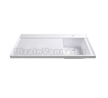 Раковина над стиральной машиной Belux Ока О-1050-01 R матовая белая, прямоугольная, со столешницей слева, с комплектом кронштейнов