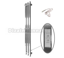 Полотенцесушитель электрический Маргроид Inaro профильный Inaro-12012-057-9006 120x15 см, подключение справа, сатиновый хром, I-образный