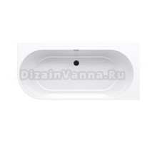 Акриловая ванна Ravak Freedom Corner P 170x80 см, пристенная, белая, на ножках, со сливом-переливом, фурнитура черная