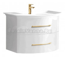 Тумба под раковину без столешницы Belux Версаль НП 80-02 белый глянцевый (555), gold