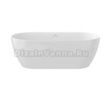 Акриловая ванна Ravak Freedom O TEC 170x75 см, отдельностоящая, белая, овальная, на ножках, со сливом-переливом, фурнитура черная