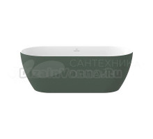 Акриловая ванна Ravak Freedom O TEC 170x75 см, отдельностоящая, зеленая, овальная, на ножках, со сливом-переливом, фурнитура белая