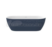 Акриловая ванна Ravak Freedom O TEC 170x75 см, отдельностоящая, синяя, овальная, на ножках, со сливом-переливом, фурнитура белая