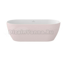 Акриловая ванна Ravak Freedom O TEC 170x75 см, отдельностоящая, розовая, овальная, на ножках, со сливом-переливом, фурнитура белая