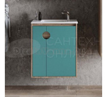 Тумба с раковиной AQUATON Анси 60 подвесная, морская волна