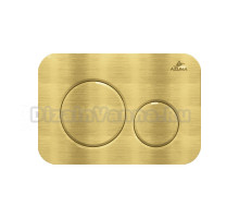 Кнопка смыва для унитаза AZUMA Slim26 AZU026.05 пластик, цвет брашированное золото