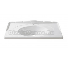 Мебельная раковина Belux Клевер 111 накладная, глянцевая белая, прямоугольная, искусственная мрамор