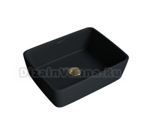 Накладная раковина Grossman Color GR-3016 48 матовая черная, прямоугольная, фаянс