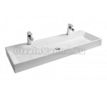 Мебельная раковина Ravak Natural Duo 120 накладная, для двоих, глянцевая белая, прямоугольная, искусственная мрамор