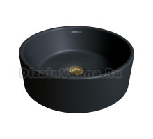 Накладная раковина Grossman Color GR-3013 41 матовая черная, круглая, фаянс