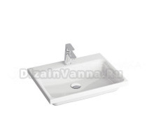 Мебельная раковина Ravak Comfort 60 накладная, глянцевая белая, прямоугольная, фарфор