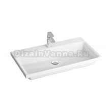 Мебельная раковина Ravak Comfort 80 накладная, глянцевая белая, прямоугольная, фарфор