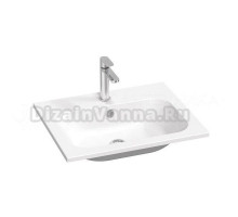 Мебельная раковина Ravak Chrome Slim 60 накладная, глянцевая белая, прямоугольная, искусственная мрамор