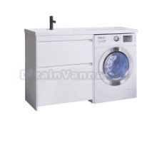 Тумба с раковиной Belux Прометей L 133 напольная, белая глянцевая