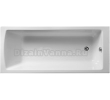 Акриловая ванна VitrA Neon 180x80 см, пристенная, белая, на ножках, со сливом-переливом