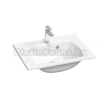 Мебельная раковина Ravak Classic II Slim 70 накладная, глянцевая белая, прямоугольная, искусственная мрамор