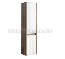 Шкаф-пенал для ванной Belux Долли ПН 30 навесной, дуб Денвер, глянцевый белый