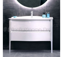 Тумба с раковиной Belux Анжело Н 110-02 напольная, глянцевая белая