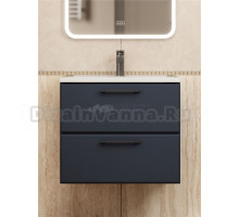 Тумба под раковину без столешницы Uperwood Foster New 60 подвесная, 2 ящика, матовая черная