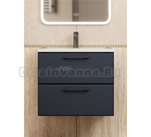 Тумба с раковиной Uperwood Foster New 60 подвесная, 2 ящика, матовая черная