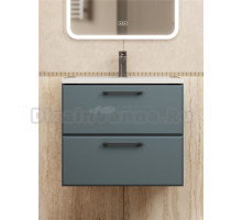 Тумба с раковиной Uperwood Foster New 60 подвесная, 2 ящика, серый графит