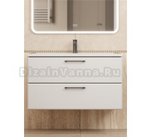 Тумба с раковиной Uperwood Foster New 90 подвесная, 2 ящика, матовая белая