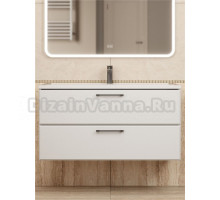 Тумба с раковиной Uperwood Foster New 100 подвесная, 2 ящика, матовая белая