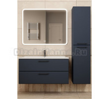 Мебель для ванной комнаты Uperwood Foster New 100 подвесная, 2 ящика, матовая черная