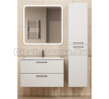 Мебель для ванной комнаты Uperwood Foster New 80 подвесная, 2 ящика, матовая белая