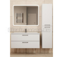 Мебель для ванной комнаты Uperwood Foster New 100 подвесная, 2 ящика, матовая белая