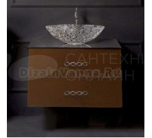 Тумба с раковиной Armadi Art NeoArt 80 шоколад, с ручками Wave хром