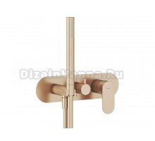 Встраиваемый смеситель для душа и ванны Ravak Eleganta EL 065.60RGB.O2+S брашированное розовое золото