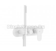 Встраиваемый смеситель для душа и ванны Ravak Eleganta EL 065.10WV.O2+S белый вельвет