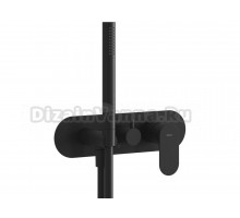 Встраиваемый смеситель для душа и ванны Ravak Eleganta EL 065.20BLM.O2+S С ВНУТРЕННЕЙ ЧАСТЬЮ, матовый черный