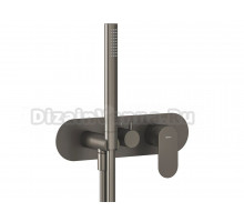 Встраиваемый смеситель для душа и ванны Ravak Eleganta EL 068.20GB.O3+S брашированный графит