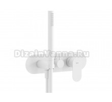 Встраиваемый смеситель для душа и ванны Ravak Eleganta EL 068.10WV.O3+S С ВНУТРЕННЕЙ ЧАСТЬЮ, белый вельвет