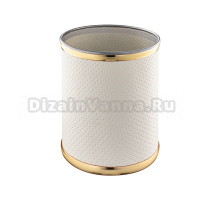 Мусорное ведро Geralis M-PWG-SS PUNTO белое, золото, 20 л